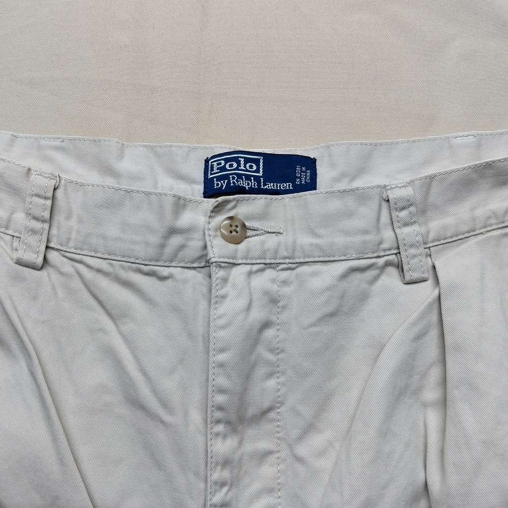 Polo Ralph Lauren Mens Classic Chino Shorts 40 Stone Beige Pleated Cotton 0323